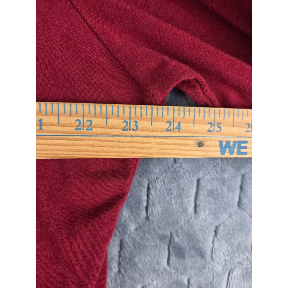 Denim & Company Womens 1X Red V-Neck Long Sleeve Top Seam Detail Cotton Blend - Picture 8 of 9